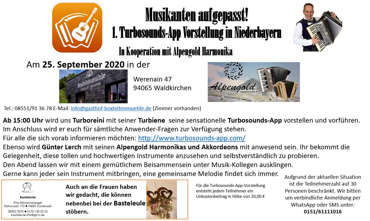Turbosounds-App Vorführung in Niederbayern